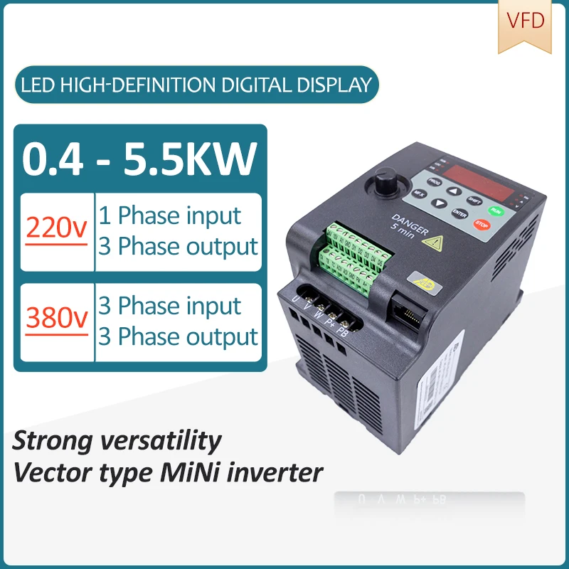 

Economical Mini VFD 380V or 220V Economical VFD 0.4KW-15KW Variable Frequency Drive Converter Inverter