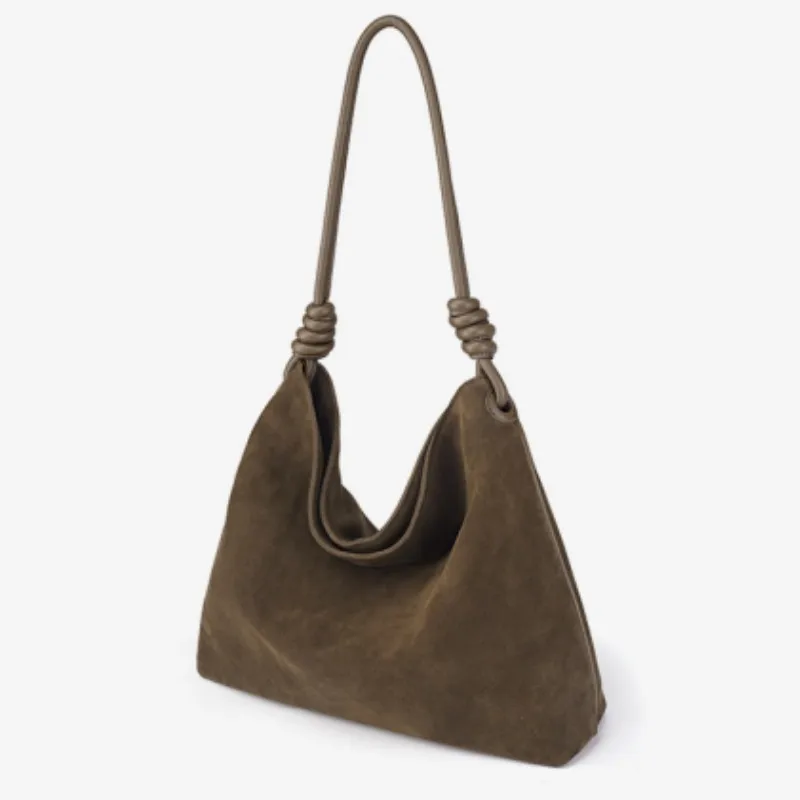 UKF Autumn New Trend Woman Handbag Luxury Thick Suede Leather Underarm Shoulder Casual Tote Lady Soft Bucket Bag сумка женская