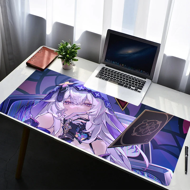 

Mouse Pad Computer Gaming Accessories Mousepad Rubber Extended Desk Mat Laptop H-honkai Star Rail Black Swan Gamer Keyboard Pad