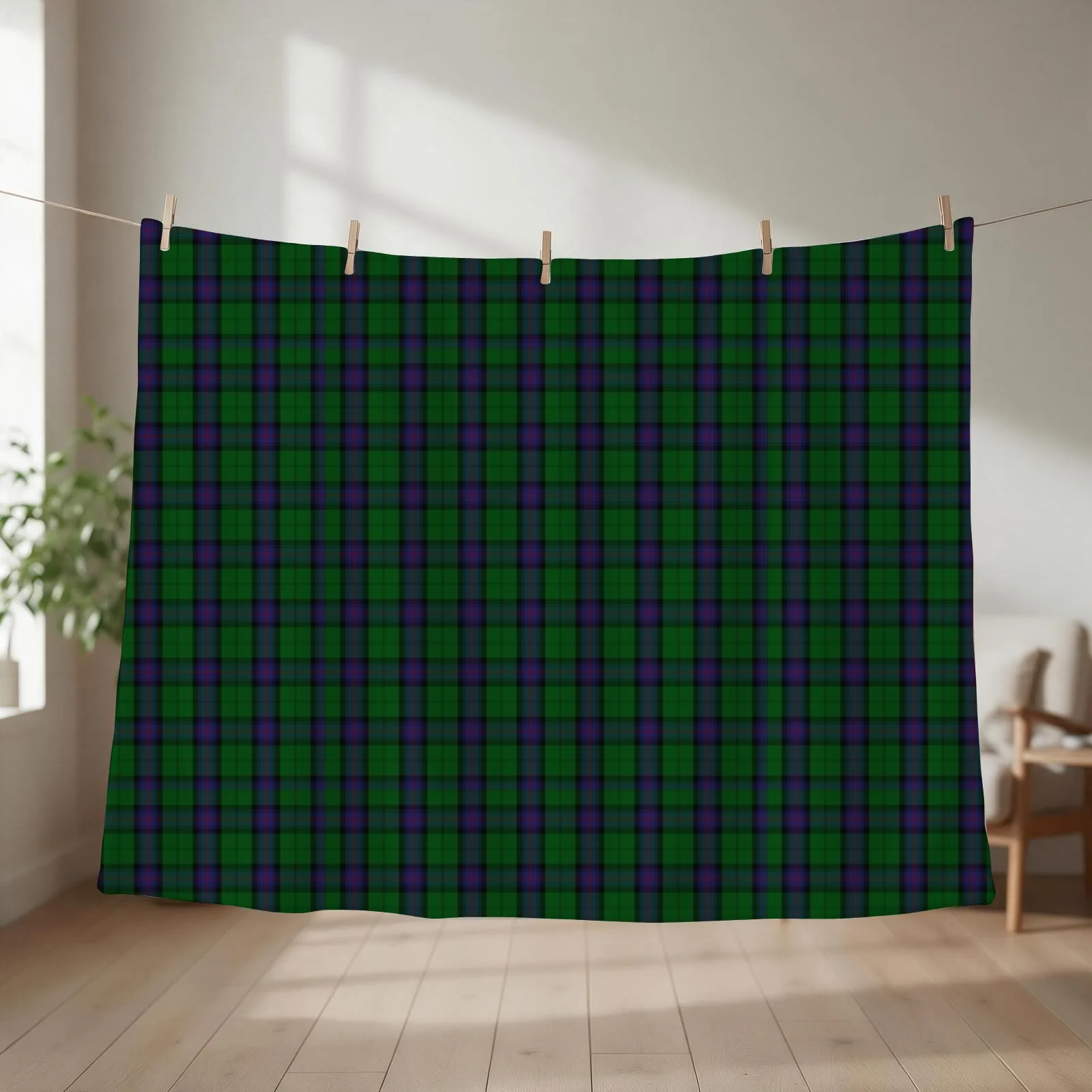 Armstrong Clan Tartan Throw Blanket couch cozy soft plush fuzzy picnic outdoor blanket