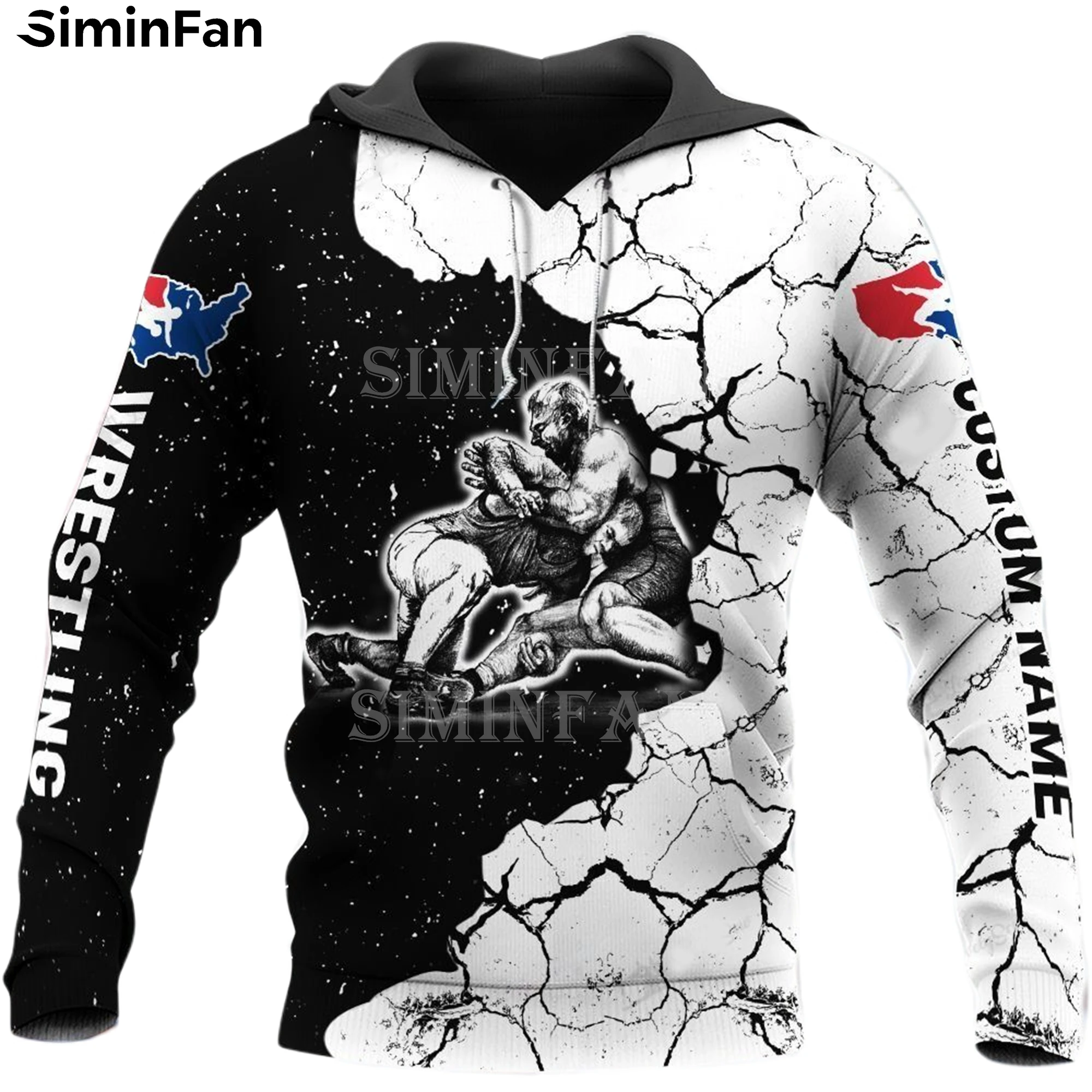 

CUSTOM NAME WRESTLING 3D Printed Mens Hoodies Zipper Jacket Male Hooded Pullover Casual Sweatshirt Unisex Outwear Women Coat Top