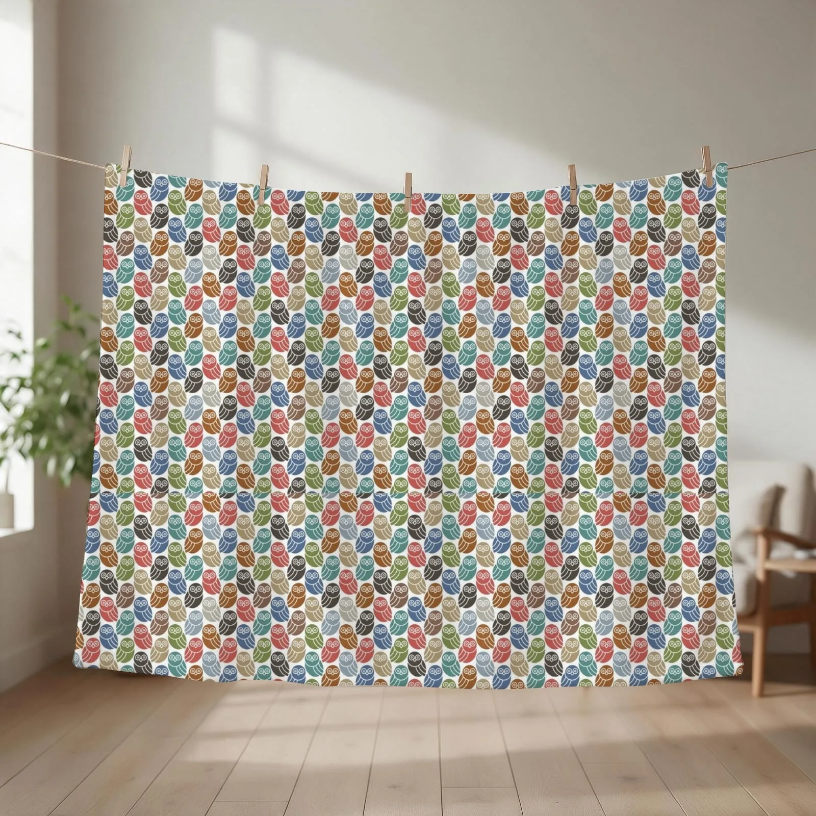 Seamless Pattern With Cute Owls Owl Pattern Owl Puns Gift For Owl Lovers Seamless Pattern Throw Blanket