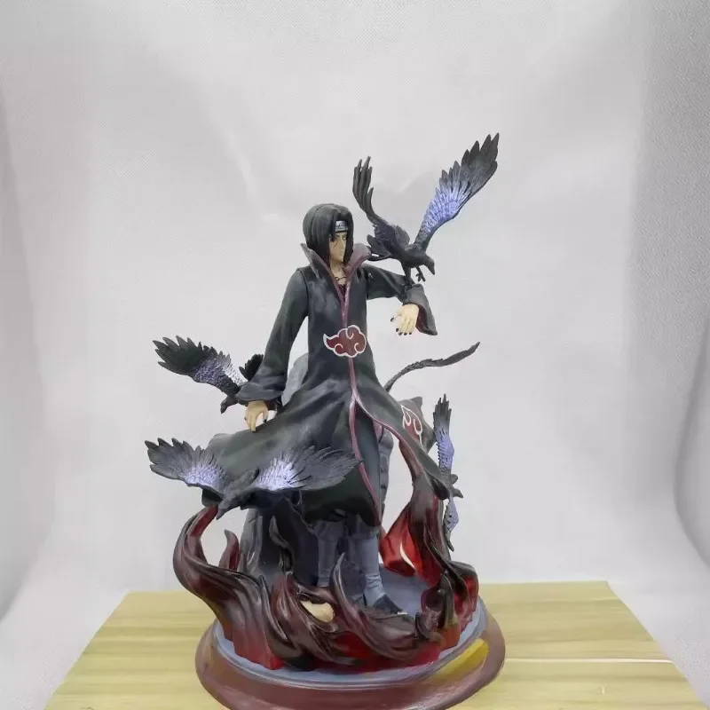 Naruto Crow Palace Itachi Uchiha Gk PVC Statue Action Figurine Desk Collectible Anime Model Toys Figures Gift  24CM