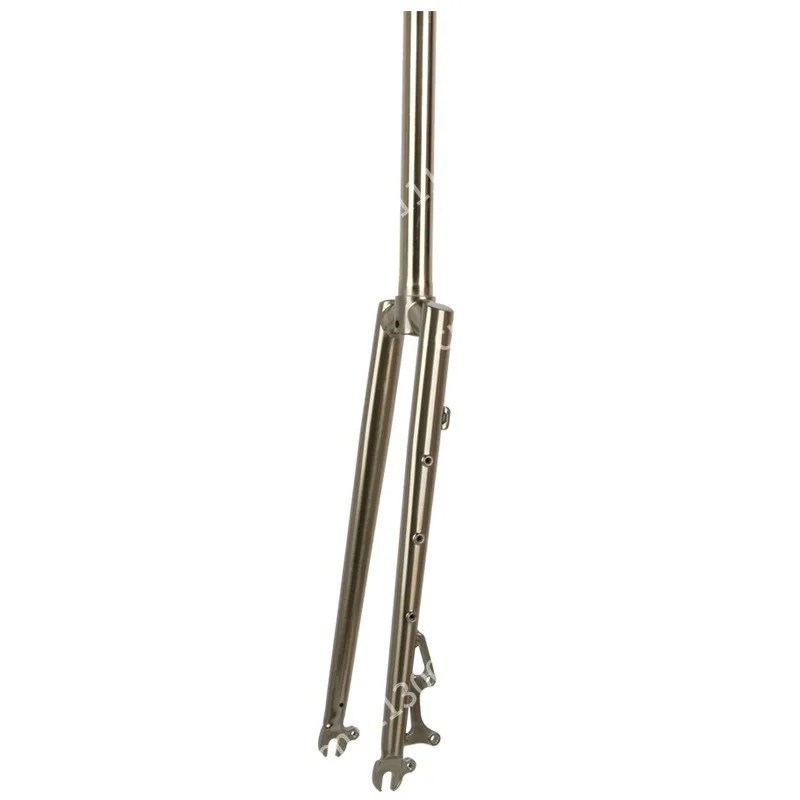 Road bicycle 700C front fork brushed C clip steel fork, no shock hard fork