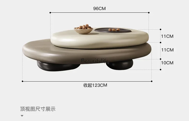 LS 04 طاولة قهوة دوارة من كوبل لغرفة المعيشة، حديثة وبسيطة، مصممة على شكل خاص