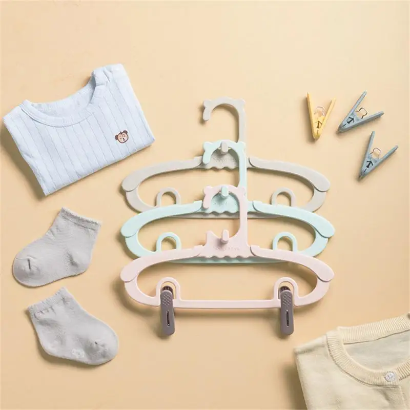 Children Baby Clothes Storage Hanger With Clothespin Adjustable Storage Rack Home Storage Organizer For Kid Clothes Coat Dress