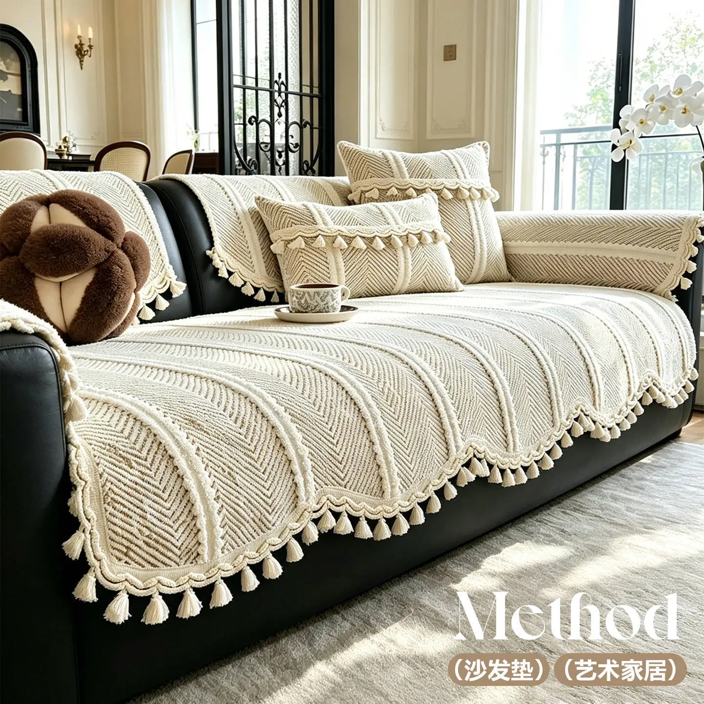 Woven Cotton and Linen Sofa Cushion for All Seasons Universal Non-slip Sofa Cover Cover New 2026 Backrest Cover Cloth Towel