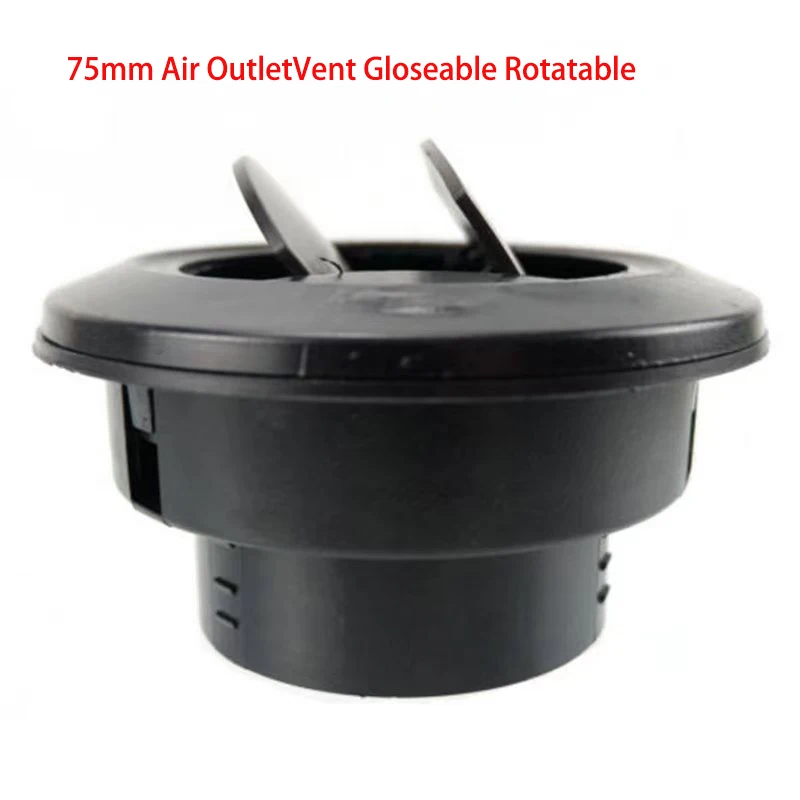 75mm Air Outlet Vent Closeable Rotatable Black For Webasto Eberspacher Heater For Car Air-conditioning Vent Car Accessories