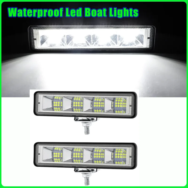 

Водонепроницаемые светодиодные фонари для лодок с 2 фонарями, водонепроницаемые проверенные морские фонари на палубе/док мощностью 72 Вт, 1600LMS 120 ° Прожектор, корабельные огни