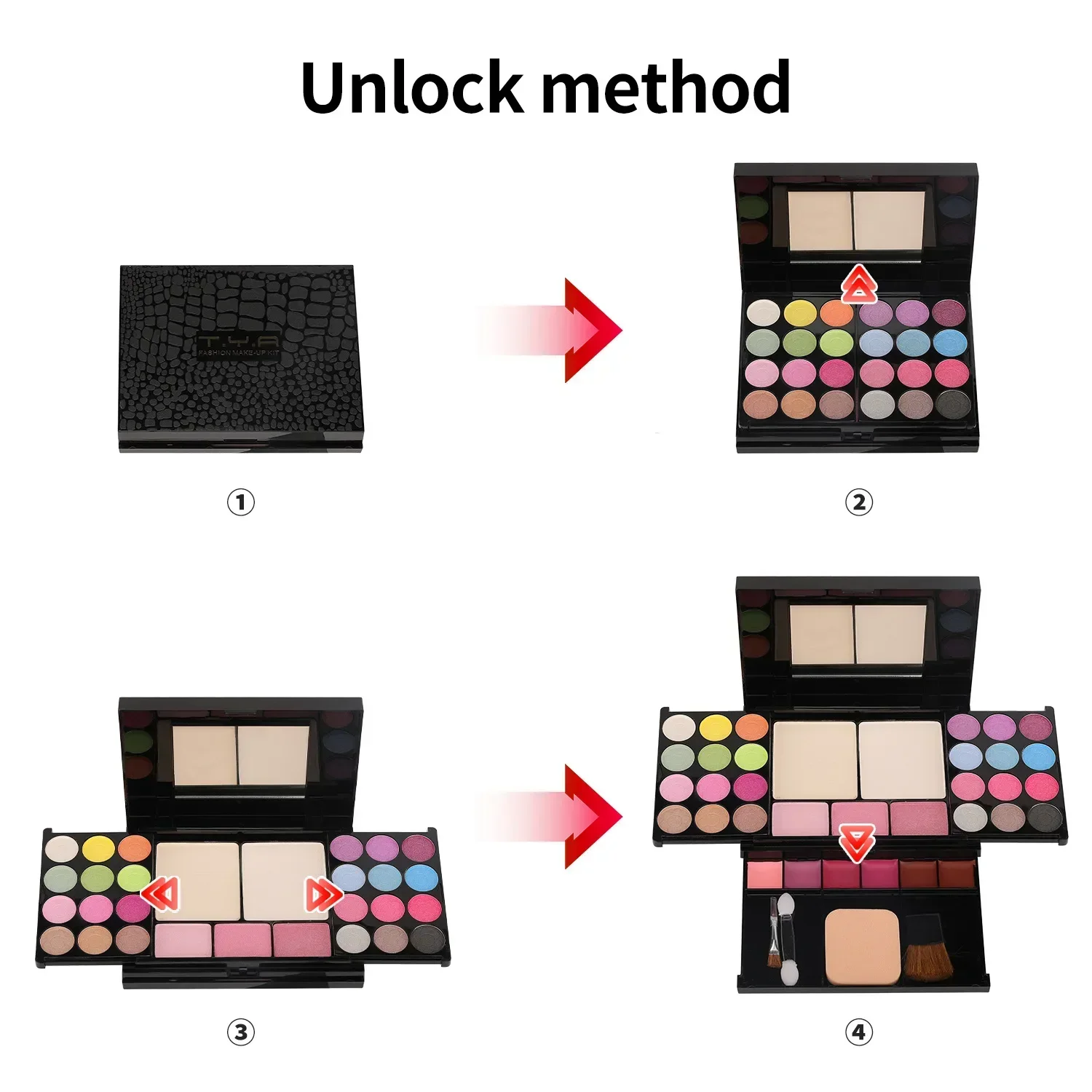 Make-up-Sets, komplette Sets für Frauen, multifunktionale All-in-One-Box, 35 Farben, Gesicht, Lippenstift, Lidschatten, Augenbrauenpinsel, Make-up-Palette