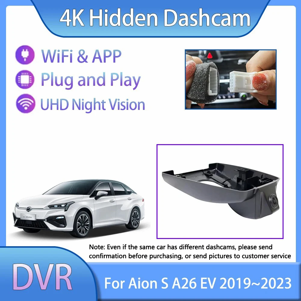 For Aion S A26 EV Toyota Leahead iA5 Honda Everus EA6 2019~2023 UHD Dashcam Car Accessories Dvr Camera Recorder Play Auto