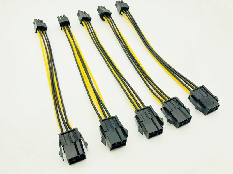 5PCS 20CM 6Pin to 6 Pin PCI Express PCIe Power Extension Cable 6Pin Connector Male to Female Graphics Card Power Extension Cable