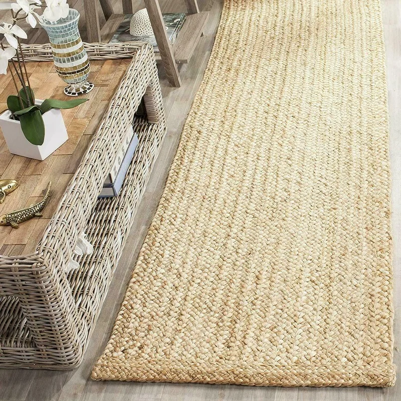 Jute Rugs for Bedroom Living Room Decoration Jute Rug Runner Natural Handmade Braided Style Rug Reversible Rustic Look Rugs