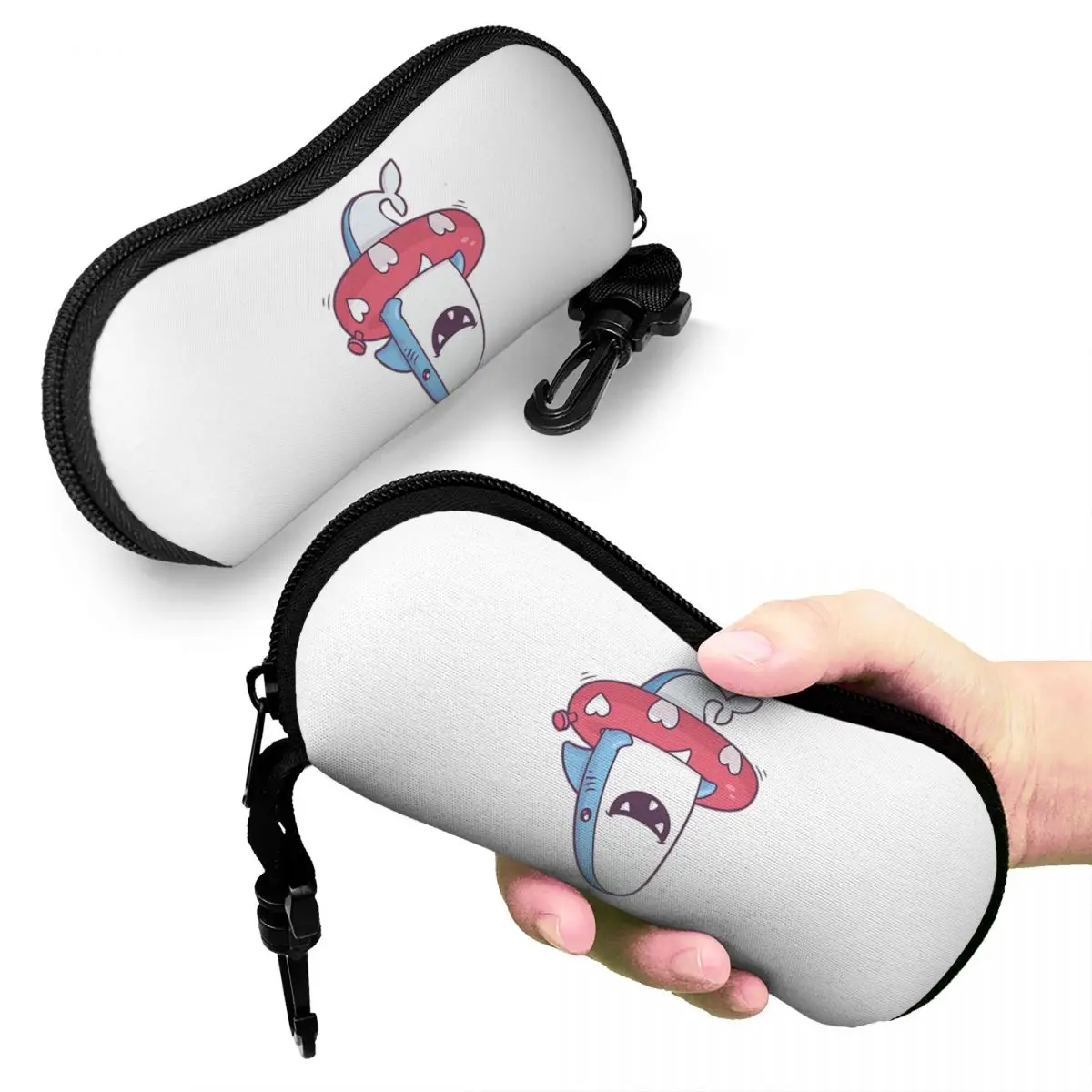 

Shark Summer Fun Shell Glasses Case Protector Sunglasses Box Women Men Soft Eyeglass Bag Pouch