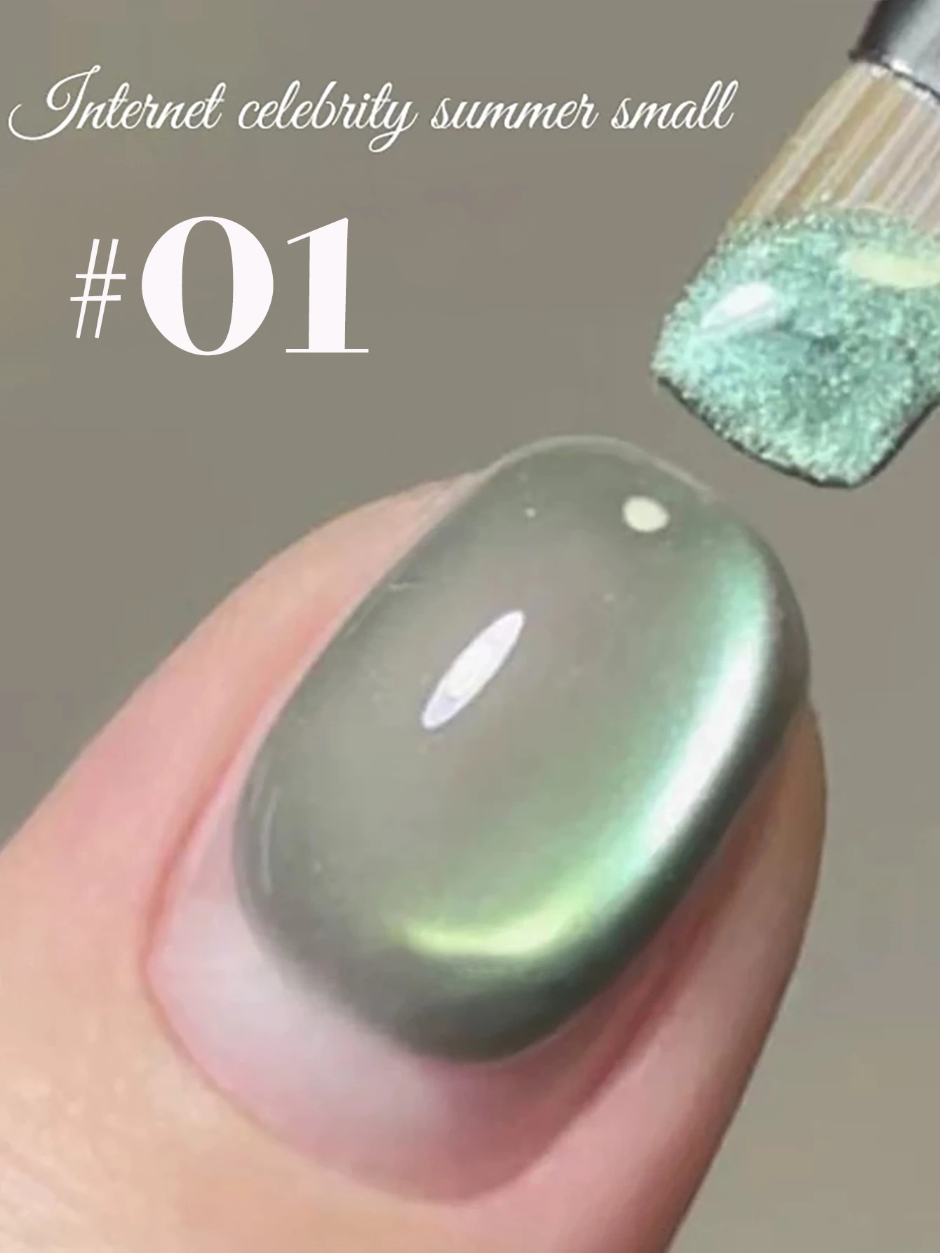 1pcs WS Autumn Winter Green Pi - Nail Art Cat Eye Pink recension och pris