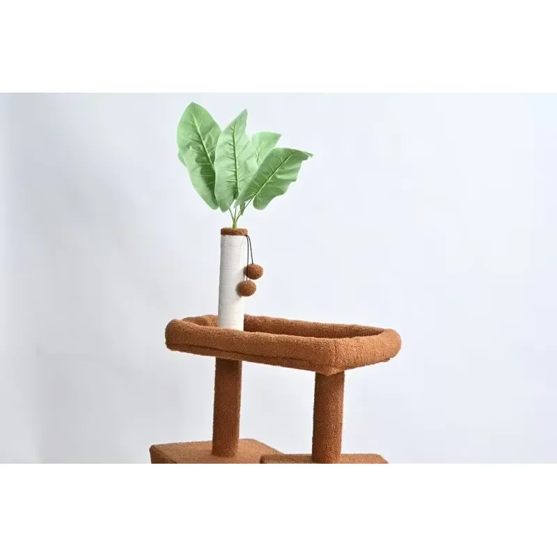 Premium Multi Level Cat Tower with Plush Perches and Cotton Rope Posts for Big Cats Indoor Resting Playing and Climbing Use