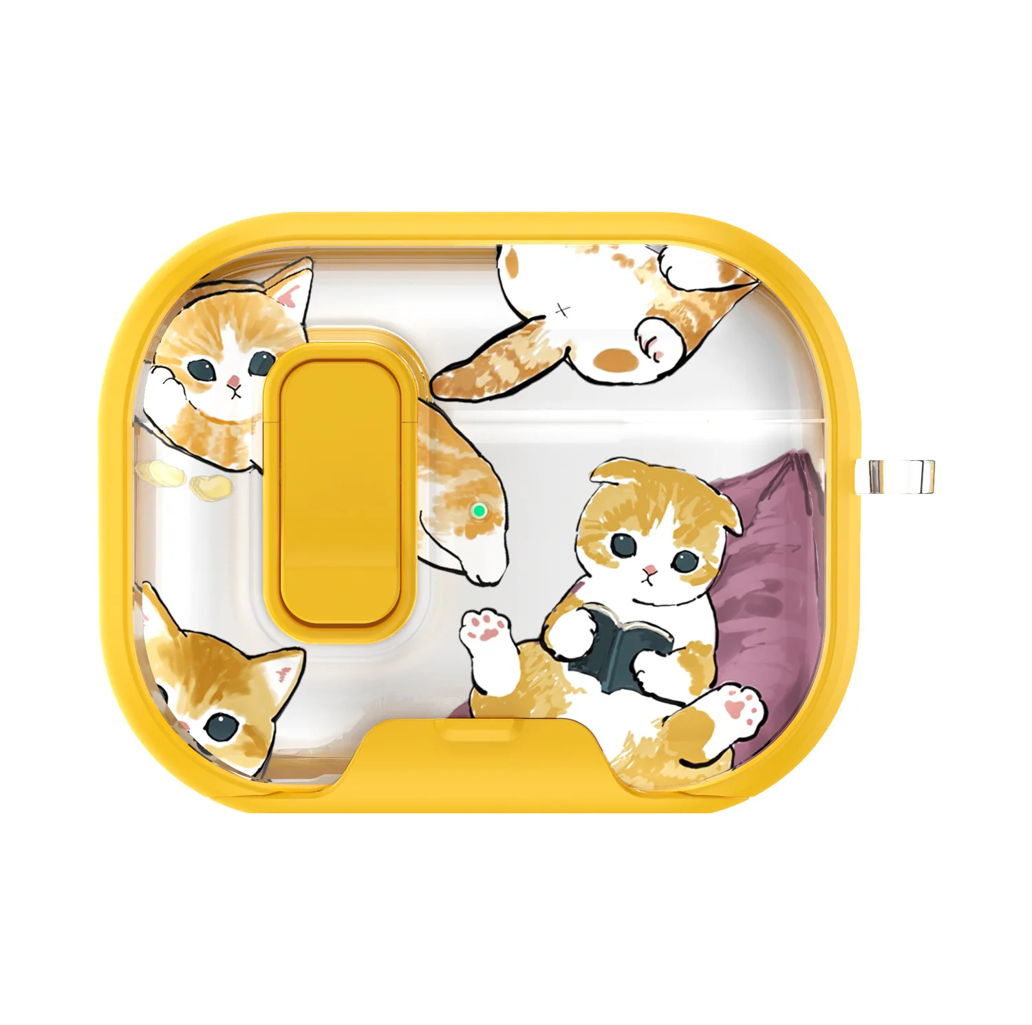 Latch Painted All-inclusive Earphone Case for AirPods Pro 3 & AirPods 4 Pro2 Cover with Switch Safety Lock+Bottom Stand Bracket