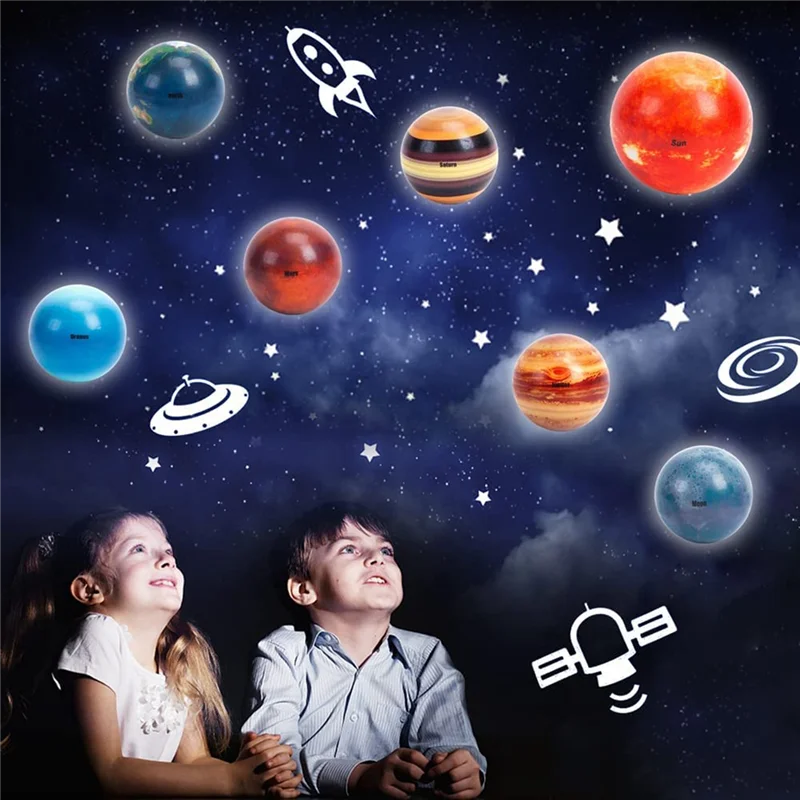 Mini Solar System Stress Balls,10PCS Planets Squeeze Balls Space Toys for Kids Early Learning Stress Relief Fidget Toy