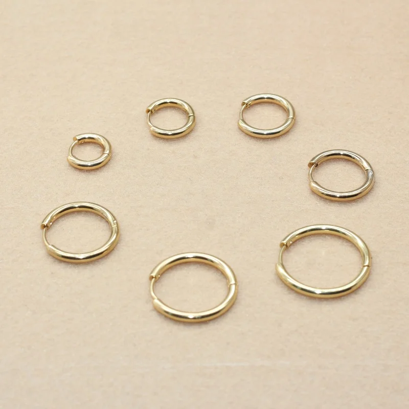 1 Pair Of Men and Women's Thick 2.5mm Stainless Steel Brief Circular 8mm 16mm 20mm Hoop Earrings No Fading Allergy-Free