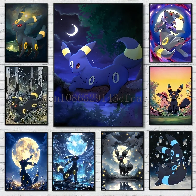 

Classic Pokemon HD Canvas Painting Anime Figures Umbreon Poster Print Watercolor Wall Art Picture Modern Home Decor Kids Gifts