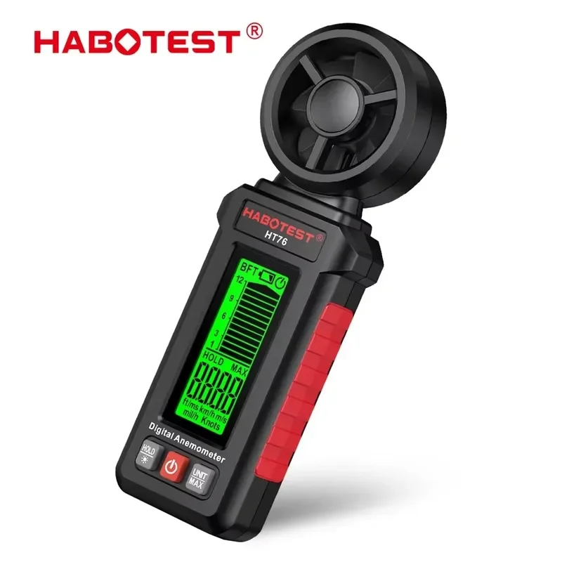 HT76 Digital Handheld High Accuracy Anemometer Wind Speed Meter for Outdoor Sailing and Flying Weather Measurement