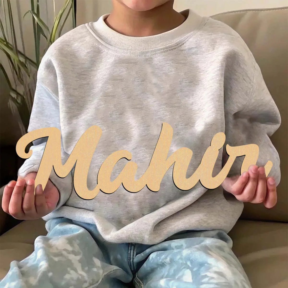 1pc Cute Mahir example Customized Name Wooden Decor Laser-Cut Sign Wooden Sign Wall Mounted Decorative Plaque for Bedroom
