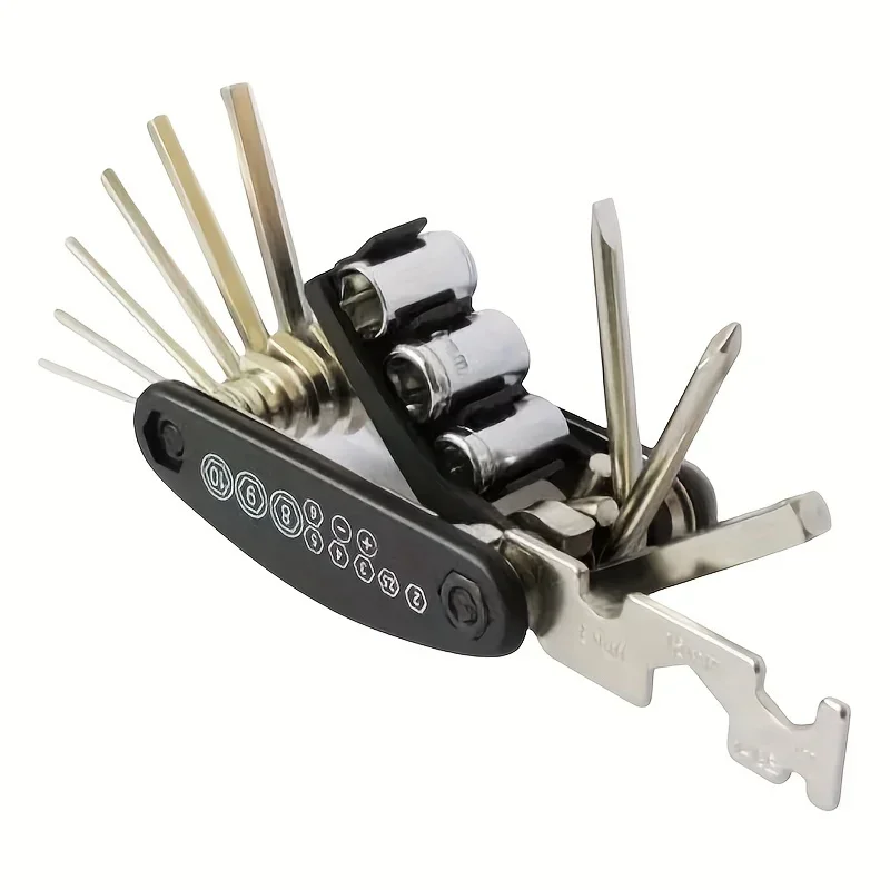 Cacciavite pieghevole portatile multiuso con chiave esagonale per riparazione biciclette moto Riparazione strumento di riparazione biciclette