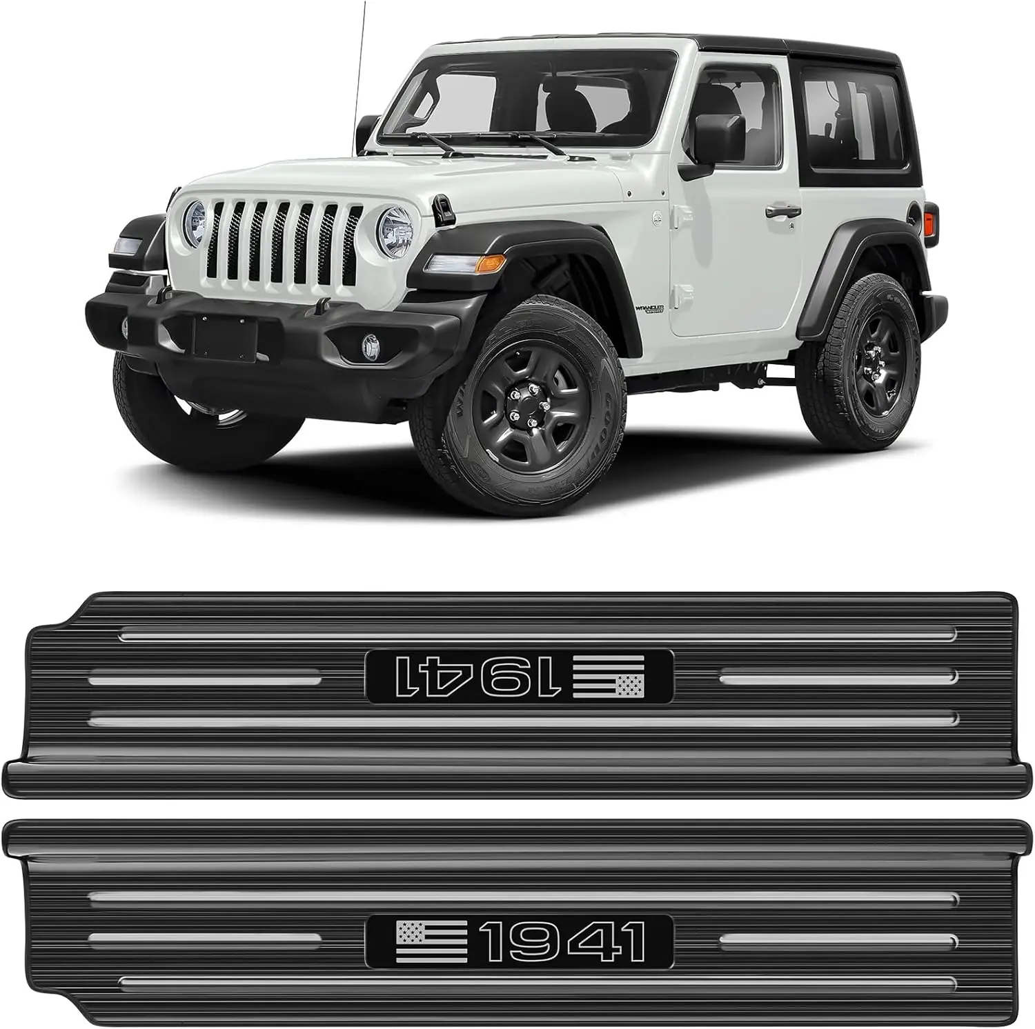 Upgraded American US Flag Door Sill Guards for Jeep Wrangler JL JLU 2018-2025 2026 & Gladiator JT 2020-2026 Accessories Stainles