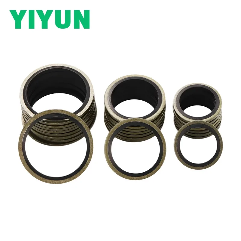5-50PCS M6 M8 M10 M12 M14 M20 Carbon Steel NBR Rubber Bonded Seal Washer High Pressure Hydraulic Oil Pipe Gasket Metal Washeres