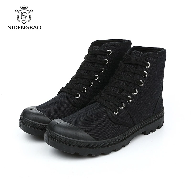 Men Boots New Casual Canvas Shoes Army Combat Men\'s Sneakers Fashion High-top Military Ankle Boots Comfort Men Sneakers