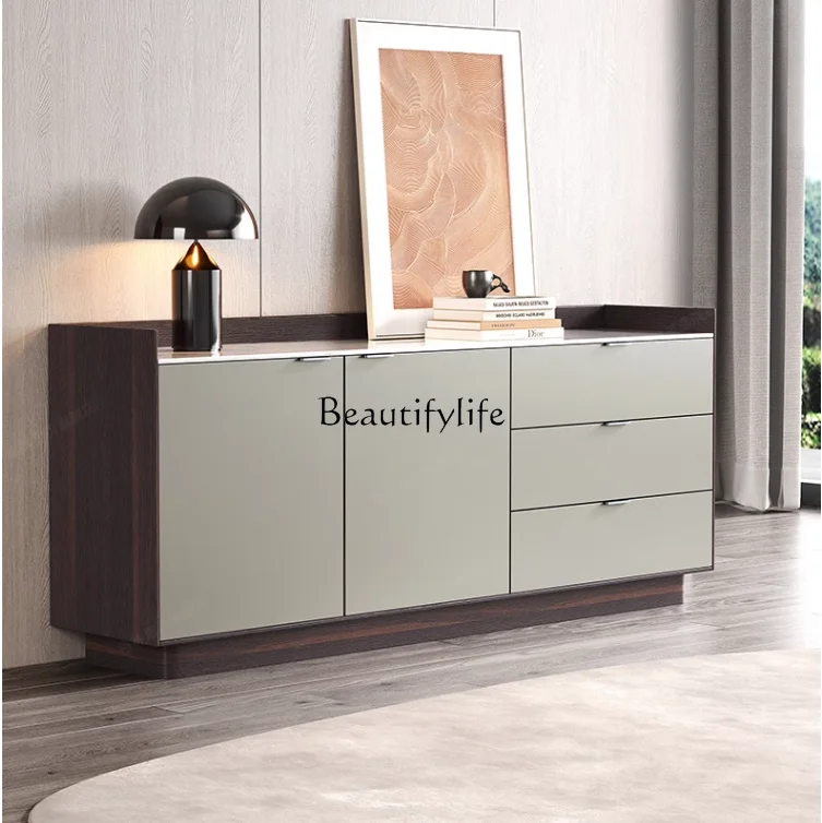 

02Italian smoked rock slab against the wall, side cabinet, entrance cabinet