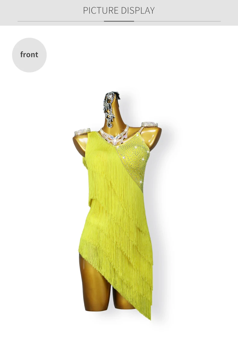 2026 Bühnenkleid für Damen, Lateinamerikanisches Tanzkostüm, Mädchen-Ballroom-Tanzkleidung, Rock, Party- und Übungskleidung, Samba, Abschlussball, Sport, Fransenanzug – Detail 8