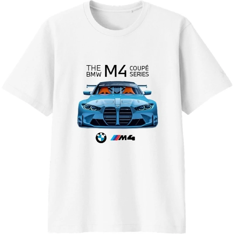 

Футболка в американском стиле ретро BMW M4, мужская и женская футболка, повседневная летняя новая модная уличная одежда в стиле ретро