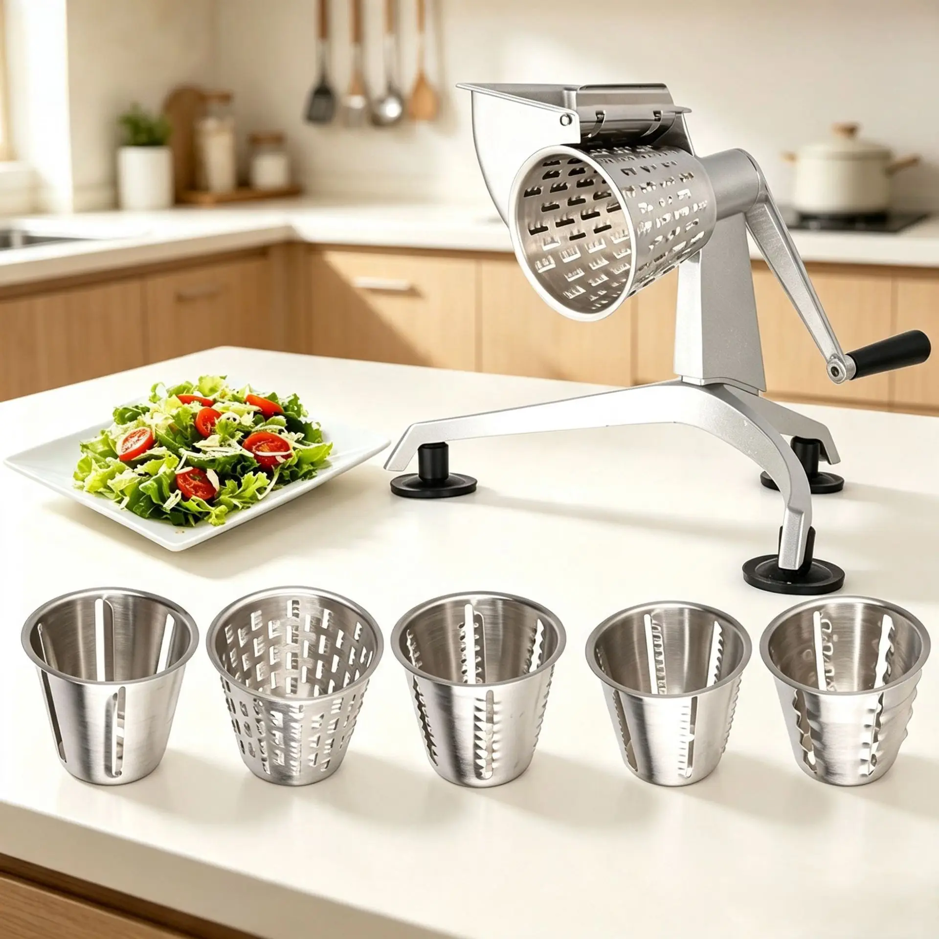 Hand Crank Vegetable Cutter Multi-function Slicer Shredder Manual Salad Chopper for Kitchen Food Prep