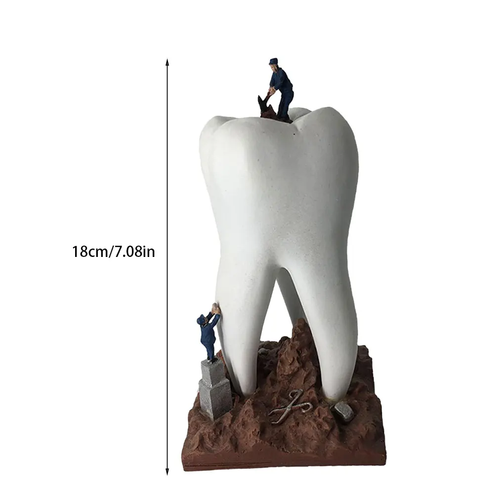 Resin Dental Figurine – Gift For Dentists And Dental Clinics Materials Exquisite Office Decor Gift Decoration Desk Decor white