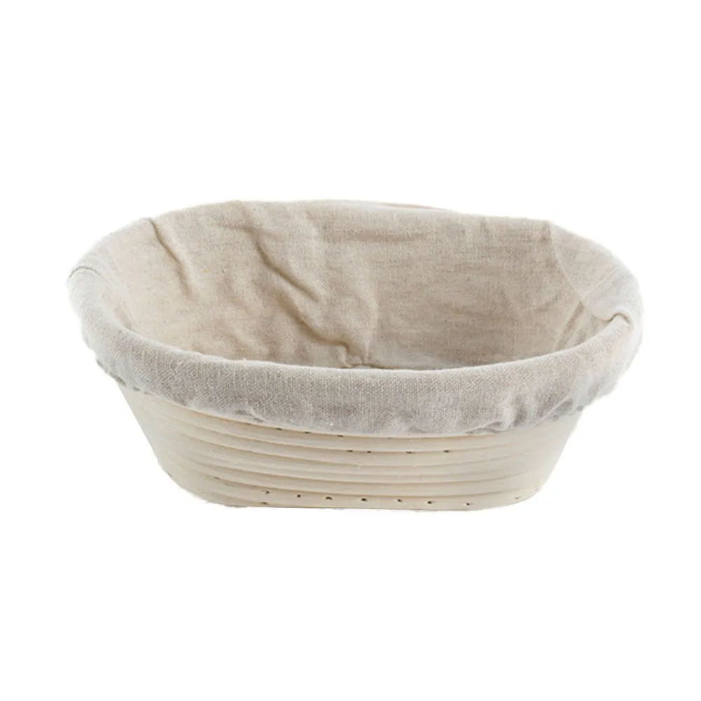 

Rattan Woven Bread Proofing Basket Classic Oval Shape Bread Sourdough Fermentation Basket With Inner Lining Cloth Baking Tools