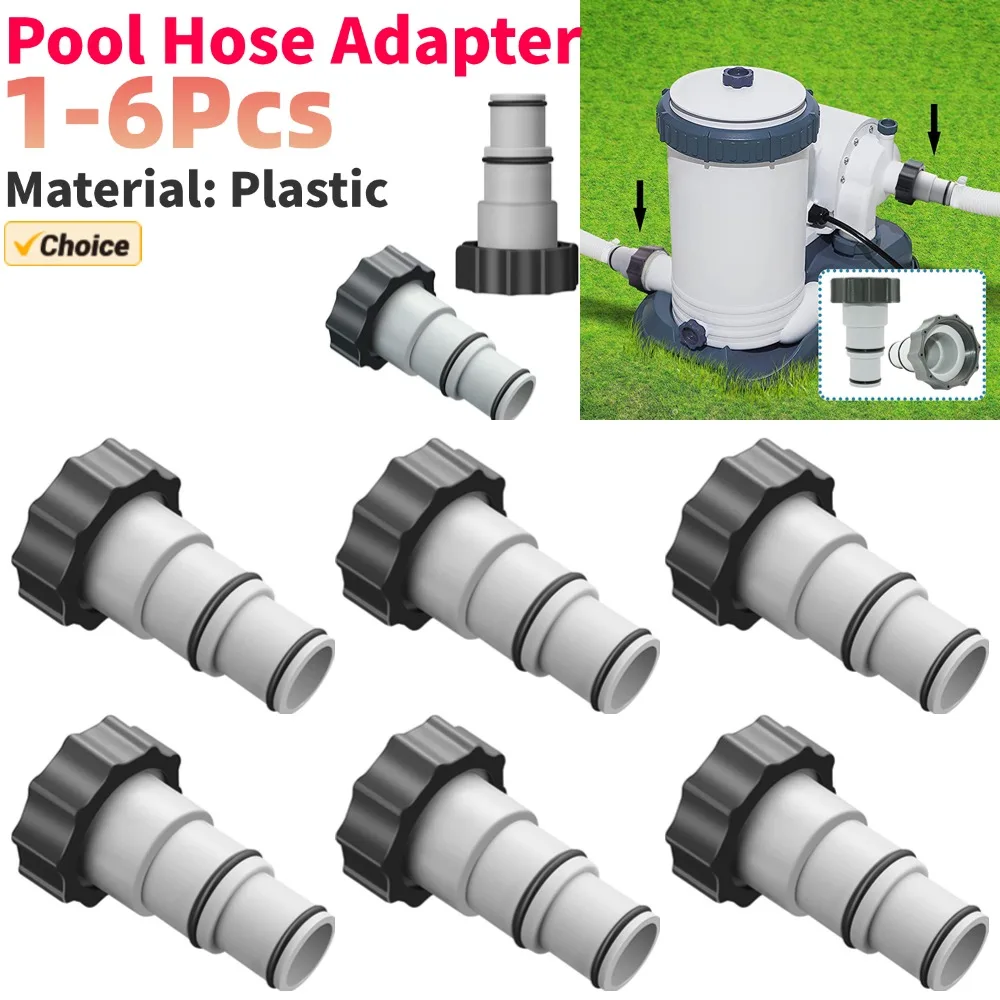 1-6 قطعة حامل خرطوم أنابيب حمام السباحة لمضخة توصيل ملولبة انتكس استبدال خرطوم محول فوق مرشح حوض السباحة الأرضي