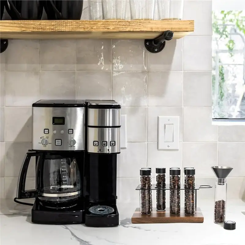 ABKJ-For Freshness Coffee Bean Storage Tube-Single Dose Glass-For Espresso Tamper Holder& Accessory