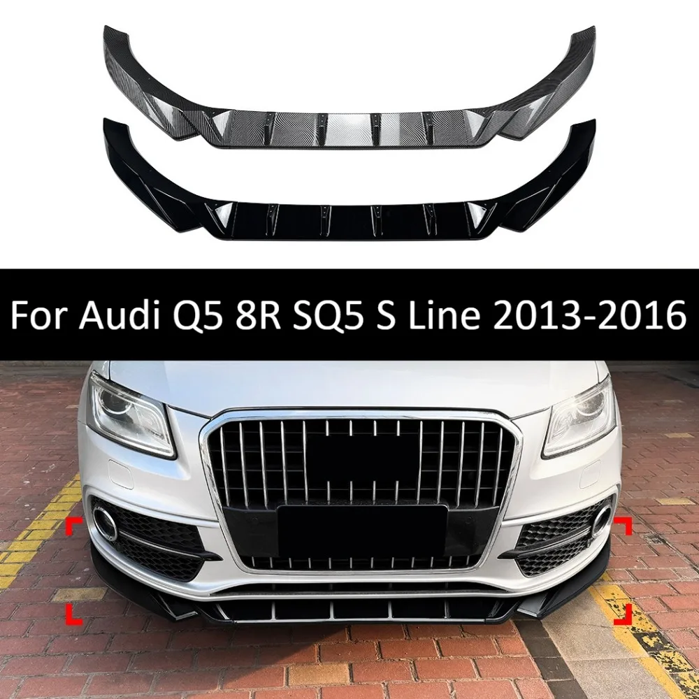 Front Bumper Lip Splitter For Audi Q5 8R SQ5 S Line 2013-2016 Spoiler Guard Exterior Upgrade Accessories Tuning Kit Auto Styling