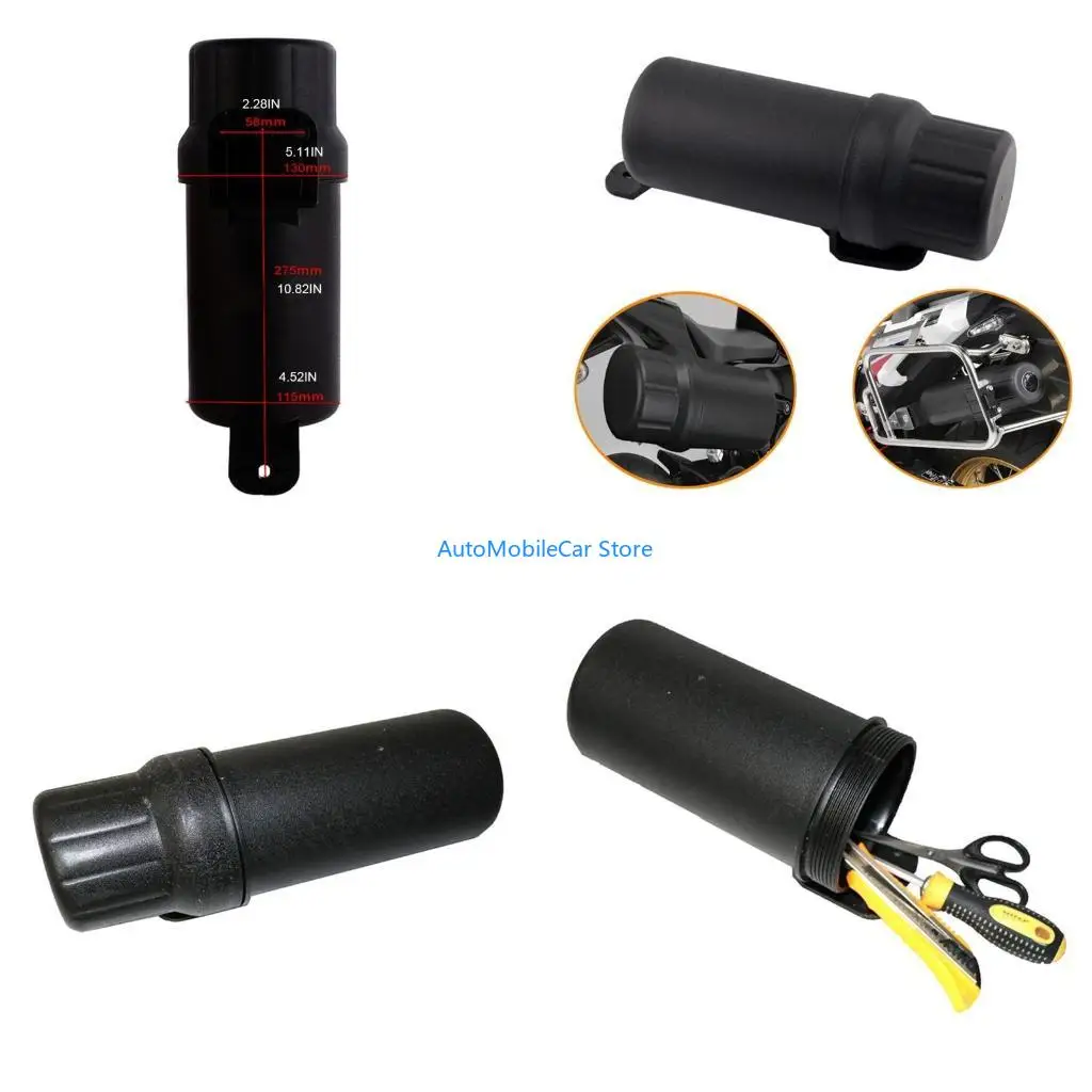 G8TE Waterproof Motorcycle Tools Storage Bag Cylindrical Box Holder for RaincoatGlove