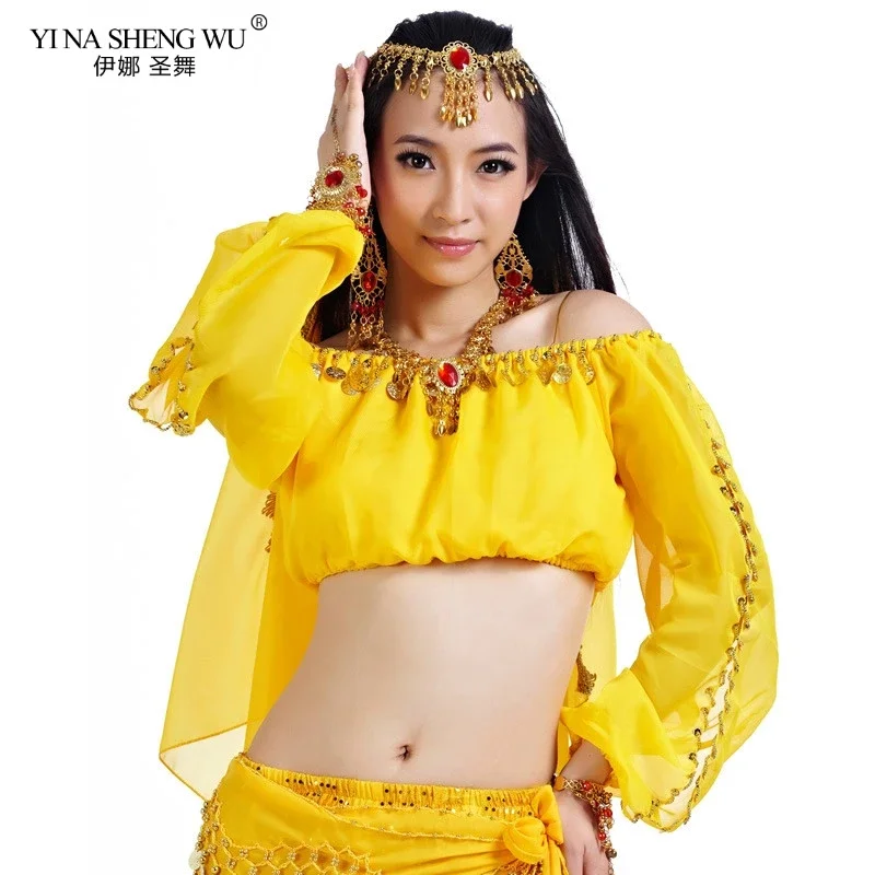 Belly เต้นรํา Dancewear Top Bra Lady ผู้หญิงเซ็กซี่ Belly Dance Tops เลื่อมอุปกรณ์เสริม off-the-shoulder bellydance เครื่องแต่งกาย Tops
