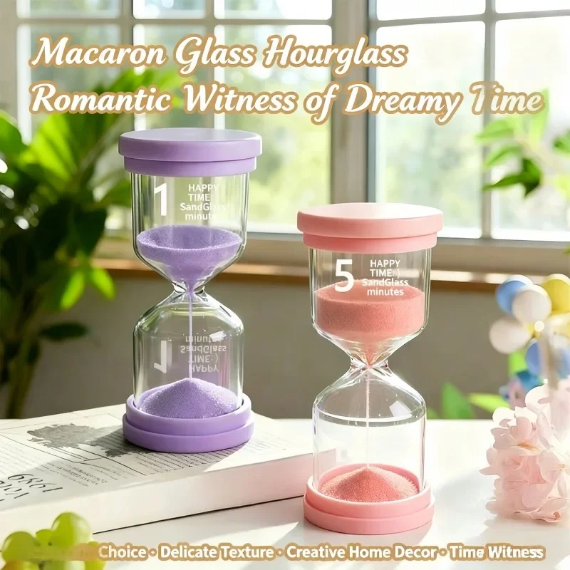 1 Pcs Macaron Hourglass Creative Gift Hourglass in Stock Quick Delivery Plastic Hourglass Timer Safety Ornament Time Manager