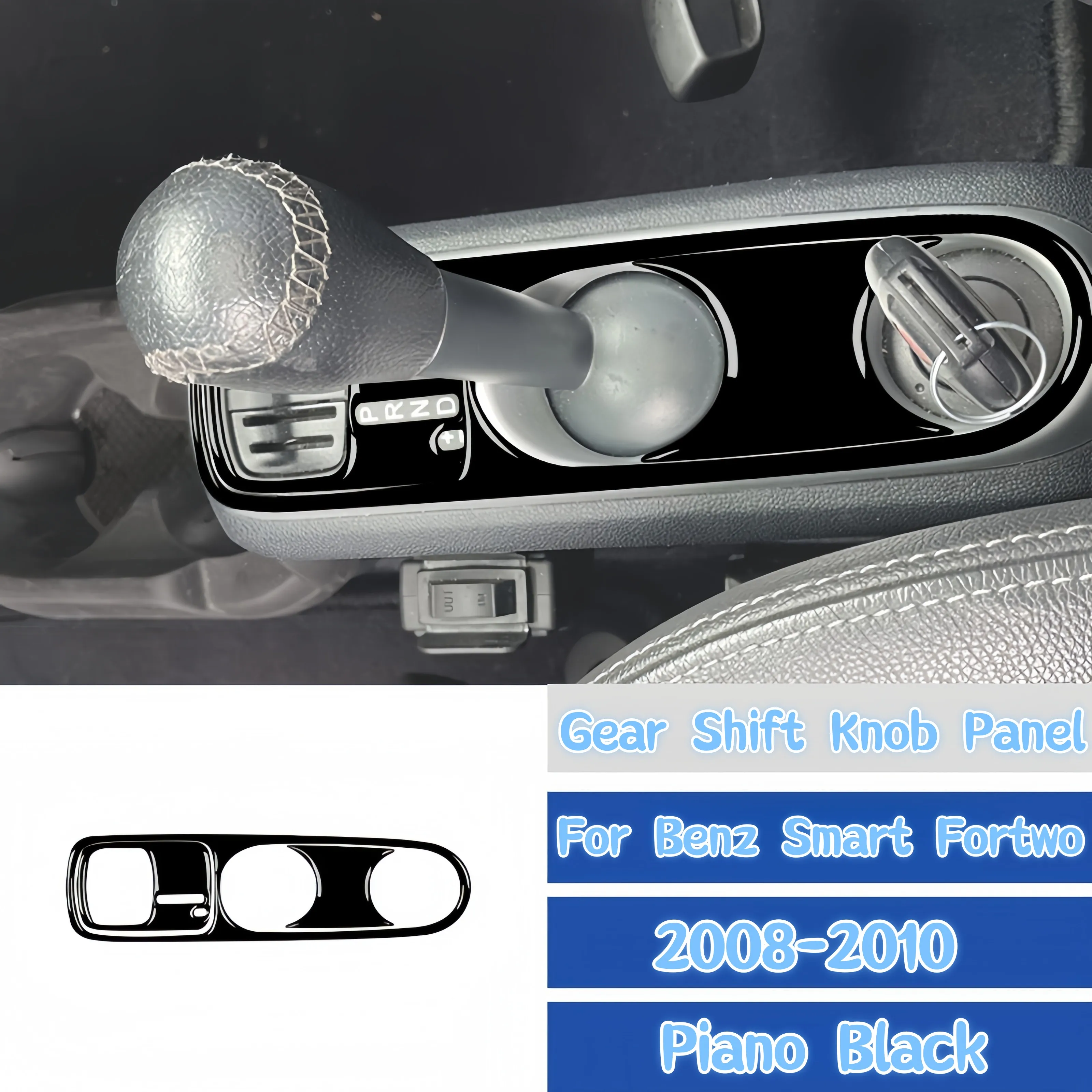 

Для Mercedes-Benz Smart Fortwo 451 2008-2010: Декоративная накладка на панель рычага переключения передач, цвет черный глянец, аксессуары для интерьера автомобиля