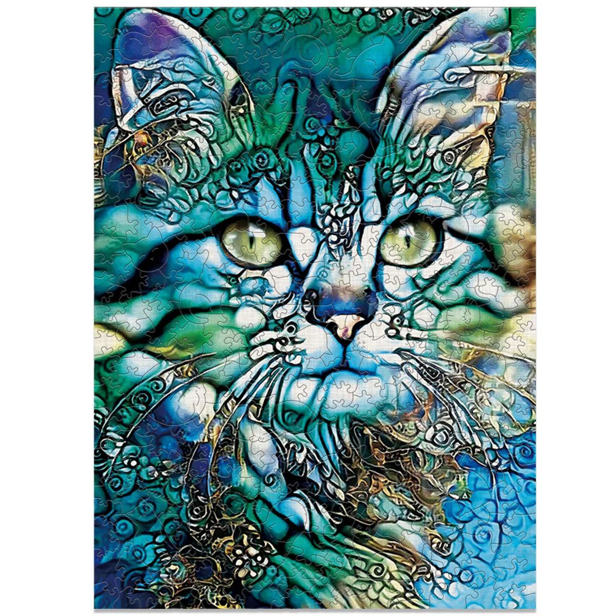 Puzzle rettangolari per animali in legno di gatto Giochi creativi Brain Twister Regali di festa Puzzle in legno Bambini Adulti Giocattoli fai da te di alta qualità