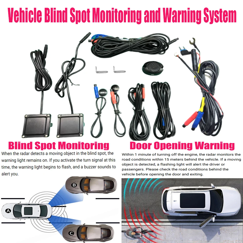 Automotive BSD Blind Spot Monitoring and Warning System BSM Blind Spot Lane Change Assist and BSA Rearview Mirror