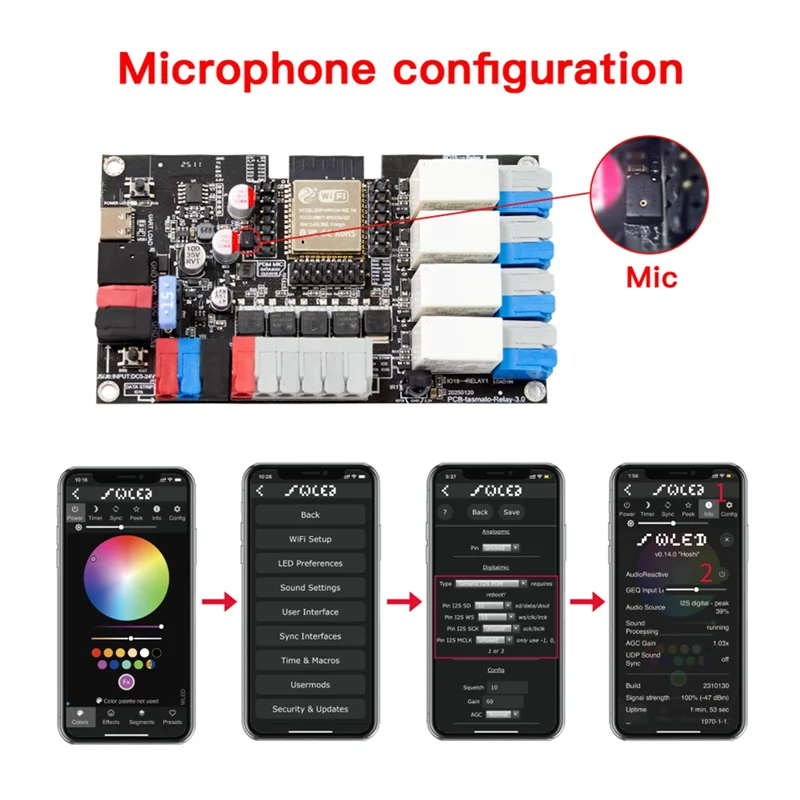 

New!!ESP32 Development Board DIY Development Board For Tasmato/WLED/IOT With Microphone