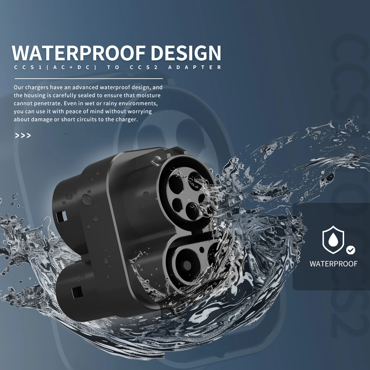 Convertidor de adaptador CCS1 a CCS2 EV, 250kw adaptador combinado de CC, CA 8kW para coche hecho en la UE utilizado en estación CCS1 y Tipo 1