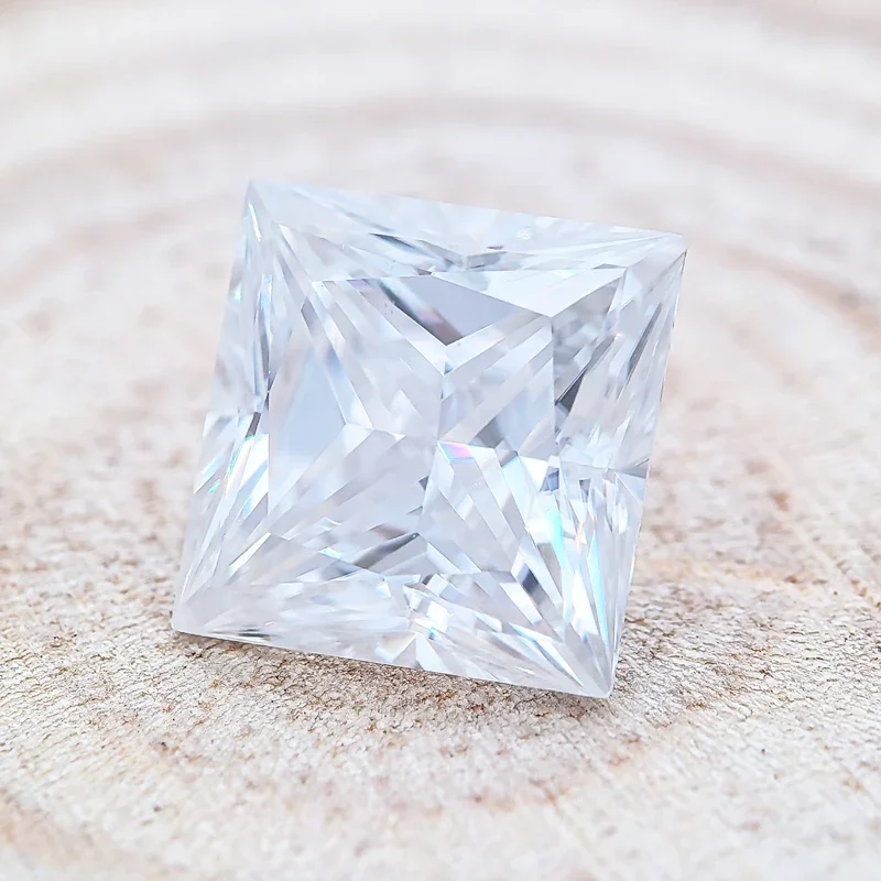 Moissanite Stone Super White D Color VVS1Princess Cut DIY Charms Ring Necklace Earrings Main Materials with Certificate