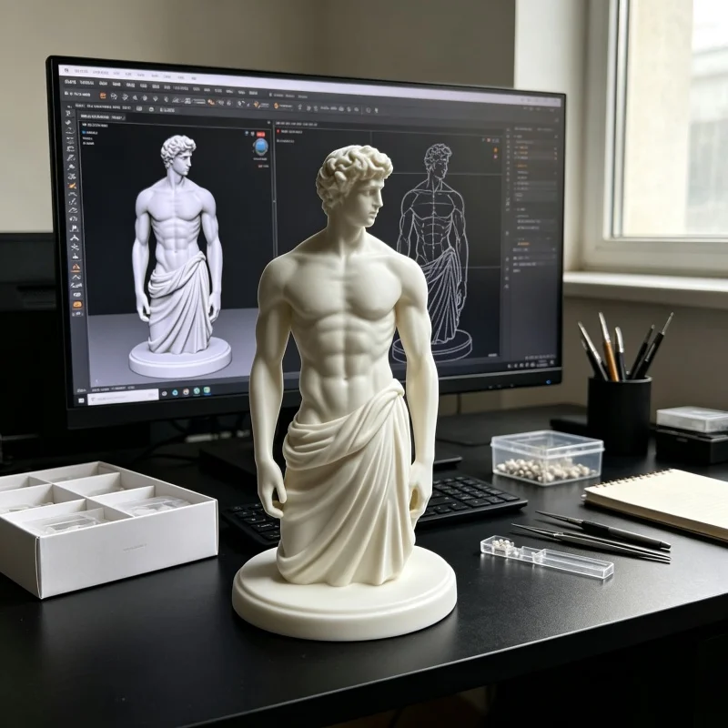 3D printing of Greek David bust, bodybuilding and pure desire desktop art figure statue decoration ornament, DIY coloring model