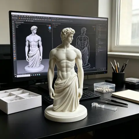 3D printing of Greek David bust, bodybuilding and pure desire desktop art figure statue decoration ornament, DIY coloring model